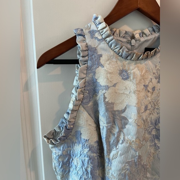 Adrianna Papell Metallic Jacquard Fit-and-Flare Halter Party Dress Adrianna Papell Metallic Jacquard Fit-and-Flare Halter Party Dress